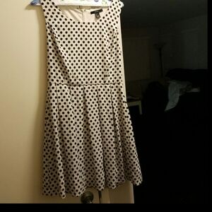 Forever 21 White Polka Dot Asymmetrical Skater Dress
